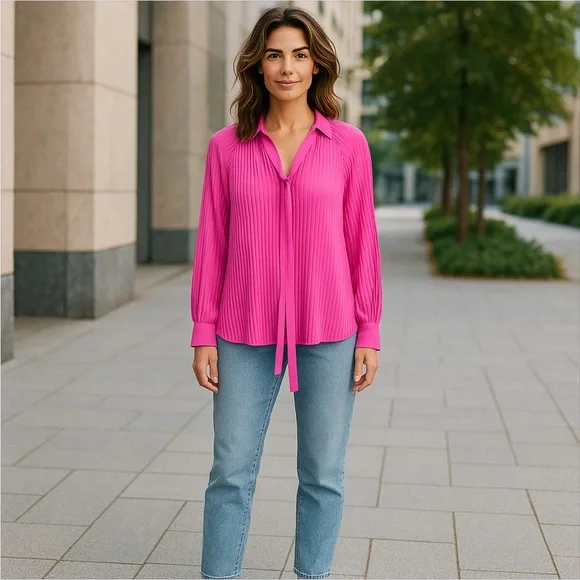 Endless Rose Pleated Chiffon Blouse - Picture 3 of 15